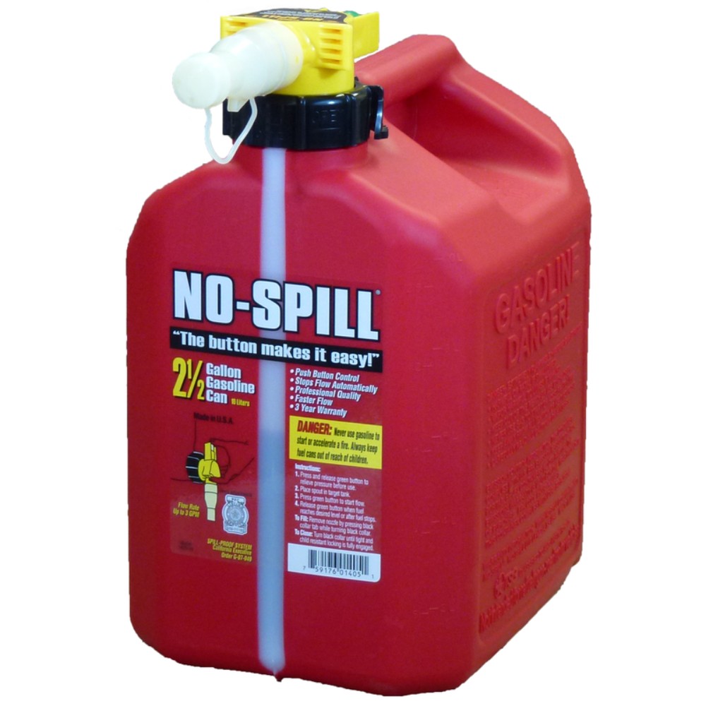 No-Spill 1405 Integrated Stainless Steel Screen Poly Plastic Gas Can 2.5 gal.