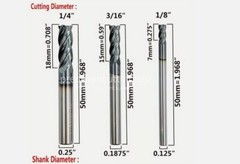 6pcs 1/8 – 1/2″ combo set Solid Carbide End Mill – AlTiCrN Coated