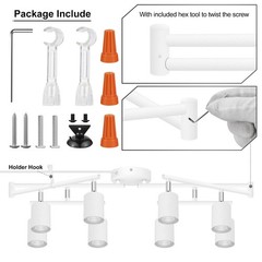 Plug in Track Lighting LED, Track Lighting Fixtures Ceiling, White 8-Light Ki…