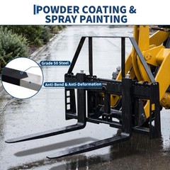 4000Lbs Attachments Mini Skid Steer Pallet Fork Frame, 48″ Pallet Fork Blades
