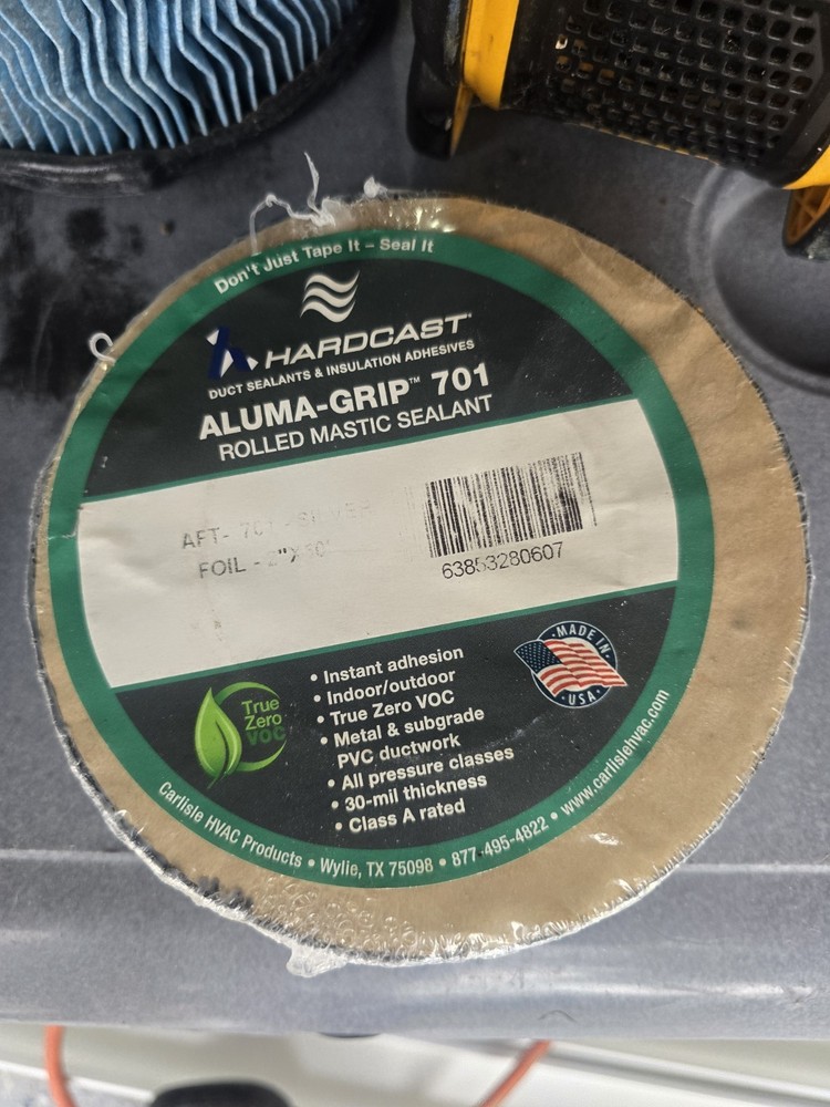 Hardcast by Carlisle 304079 Aluma-Grip 701 Mastic Duct Sealant 2″ x 50′ Roll