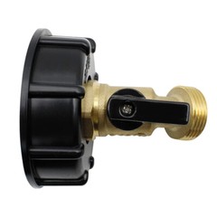 275 330 Gal IBC Tote Tank Hose Adapter 2″ Coarse Thread Fittings Shut-Off Valve