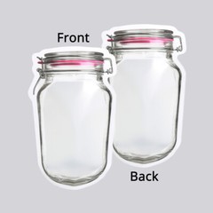 Multi-Size Red/Clear/Red Matte Mylar Bottle Shape Stand Up Zip Lock Bag