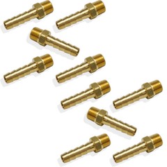 10 x 1/4(6mm) In Hose Barb to 1/8 Inch Male Thread Fitting, Brass Connector
