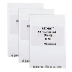 10pcs AZDENT Orthodontic Lingual Buttons Round Base Bondable MIM Traction Hooks