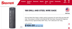 STARRETT No.186 Drill & Steel Wire Gage With “Black Matte Finish”. USA Made 🇺🇸