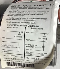US Motors K55HXTEC-8578 Motor 460V 1A 1/4HP 825RPM (M20)