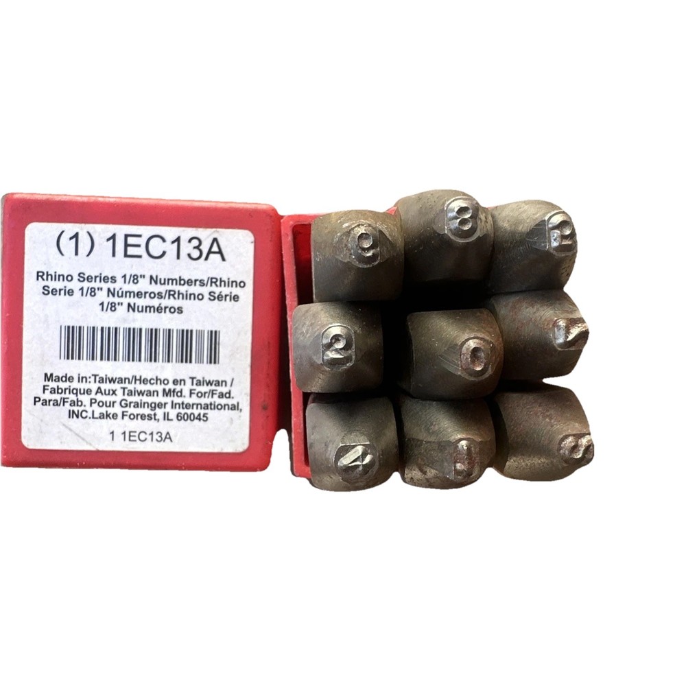 Rhino Series Number Set 1/8” Numbers 0-9 Pc. Set