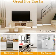 Self-Adhesive Flexible Baseboard Molding Trim – 20 Ft Vinyl Wall Base for Curved