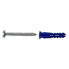 50x Expansion Wall Anchors with 50x Screws Set for 1/4in Drill Hole Installation