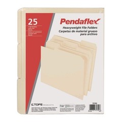 Heavyweight File Folders 1/3 Cut Manila Letter Size 25 Pack Organization Office