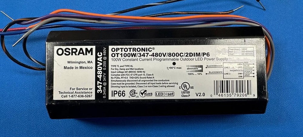 OSRAM OT100W/347-480V/800C/2DIM/P6 100W OUTDOOR LED POWER SUPPLY 1/PACK