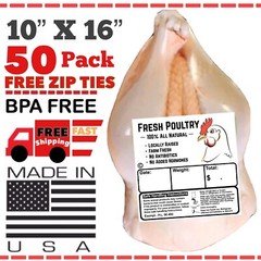 POULTRY SHRINK BAGS 10″ X 16″ + FREE ZIP TIES FREEZER SAFE MADE IN THE USA 🇺🇸
