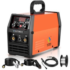 HITBOX 3IN1 110/220V MIG Welder Stick MMA LIFTTIG Gasless MIG Weld Machine/Glove