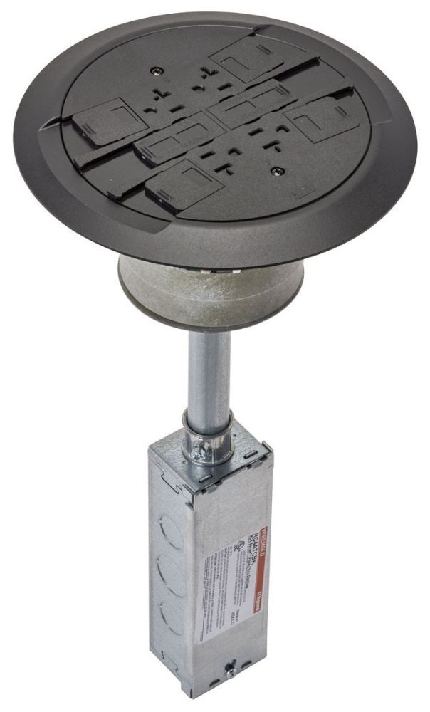 WIREMOLD WALKER RC4CTCBK BLACK FLANGE AND BLACK COVER