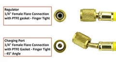 Refrigeration Hose 60 150cm Working Pressure 800 Psi 1/4 Female Flare Brass