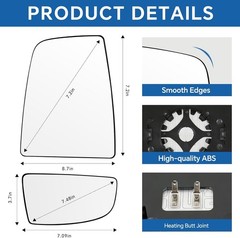 Driver Left Side Upper & Lower Mirror Glass for Ford Transit 150 250 350 2015-20