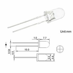 LED 5mm T1-3/4 Cool White Ultra Bright Water Clear – 10x 25x 50x Packages US