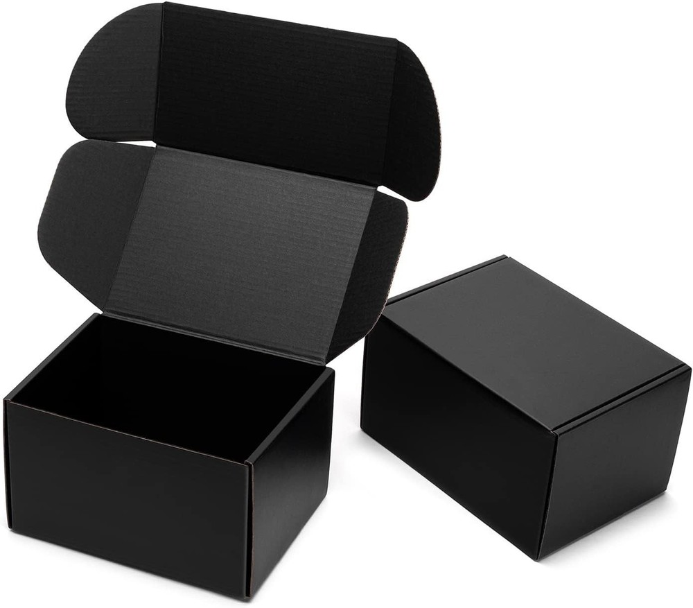 7X5X4 Inches Black Shipping Boxes 25 Pack – Corrugated Cardboard Mailing Box Fo