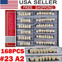 168Pcs/Box Acrylic Resin Denture #23 Dental Upper Lower Shade A2 Teeth Set US