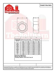 5/16″-18 Grade 5 Finished Hex Nuts Zinc Plated Coarse Thread (Pick Quantity)