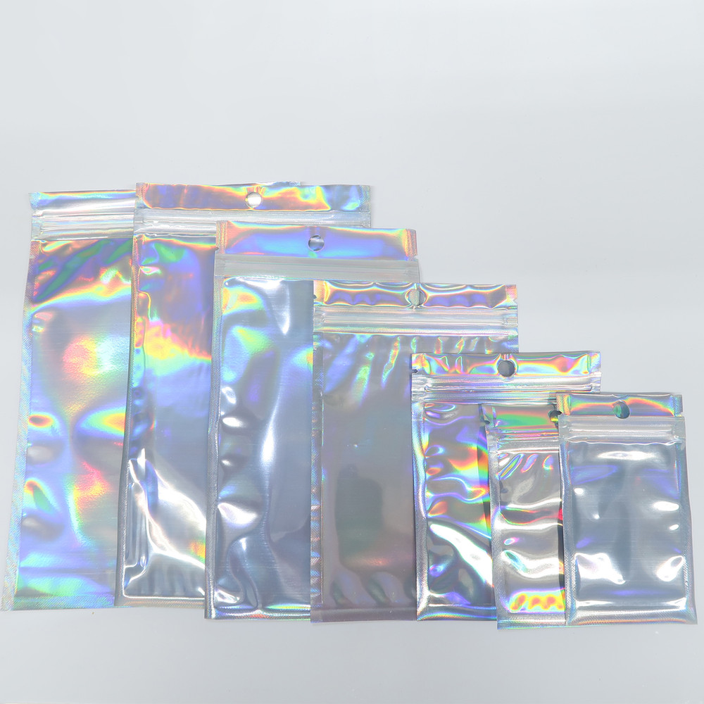 200 Silver Holographic QuickQlick™ Mylar Bags for Clay Face Mask Powder Products