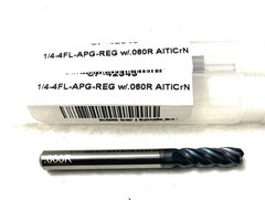 2PC Carbide Plus 1/4″ 4FL Corner Radius End Mill .06R Carbide AlTiCrN 3/4″ LOC
