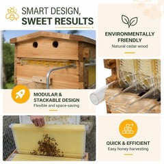 Beehive Starter Kit Automatic Honey Seep Bee Hive + 7 Pcs Auto Frames Cedarwood