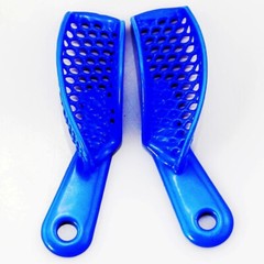 2Pcs/10Pcs Dental Autoclavable Plastic-Steel Impression Trays Blue Denture Model