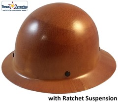 MSA Skullgard Full Brim Hard Hat With Ratchet Suspension – Natural Tan