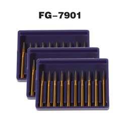 Dental Tungsten Carbide Gold Burs FG7901 Trimming / Finishing / Polishing Flame