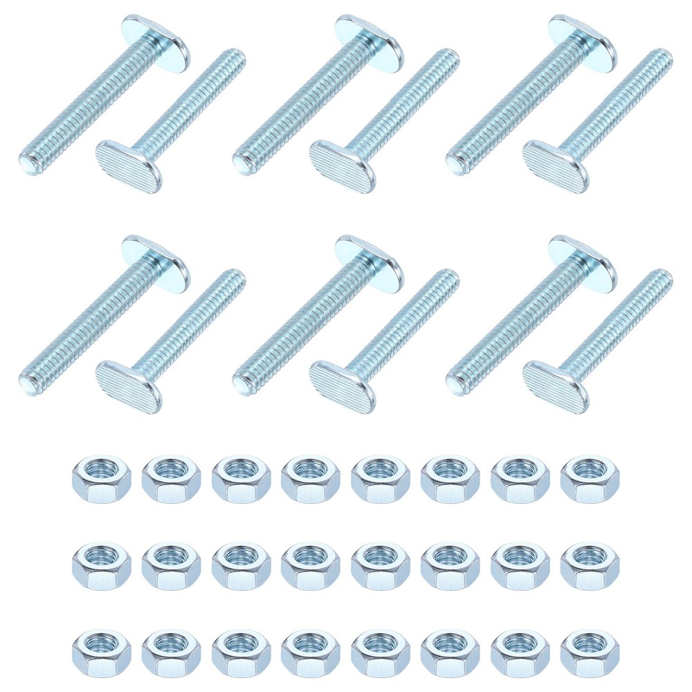 12 Pack 1/4″-20 x 1-3/4″ t Track Bolts T Slot Bolts with 24 Pack 1/4″ Hex Nuts