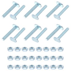 12 Pack 1/4″-20 x 1-3/4″ t Track Bolts T Slot Bolts with 24 Pack 1/4″ Hex Nuts