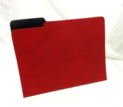 File Folder Leather Graphic Image Made in America RED w Black