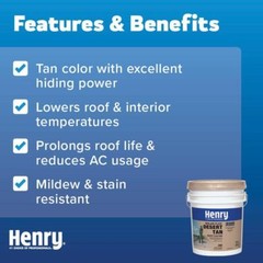Henry 288 Solar-Flex Tan Acrylic Elastomeric Reflective Roof Coating 4.75 Gal
