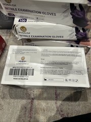 MonaLisa Exam Gloves Large 100 Count Box Non Sterile Gloves Purple Disposable