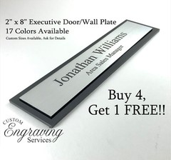 OFFICE DOOR WALL NAME PLATE EXECUTIVE SIGN TWO TONE WITH ACRYLIC BACK 2″ X 8″