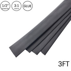 3:1 Heat Shrink Tube-1/2″ Black Dual Wall Marine Adhesive Glue Lined Waterproof
