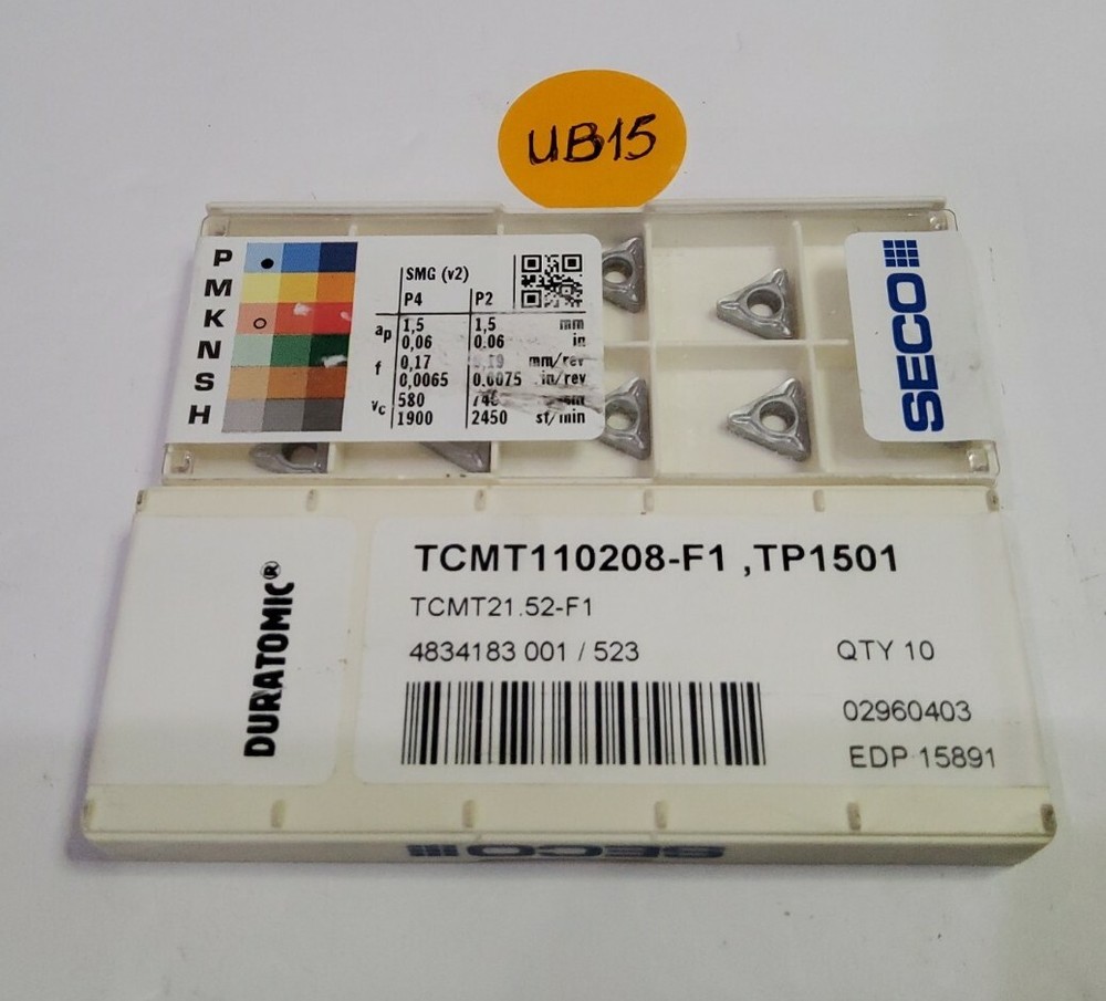 SECO TCMT110208-F1 TP1501 INSERTS, 10 PCS TCMT21.52-F1