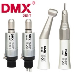 DMXDENT Dental Slow Low Speed Handpiece Straight Contra Angle Air Motor 4/2Holes