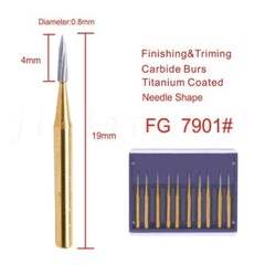 10Pc Dental Trimming & Finishing Drill Tungsten Carbide Flame Bur 7901 7902 7903