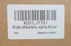 Half Sheet 8.5 x 5.5 Blank Self Adhesive Shipping Labels – 300 Labels – NEW