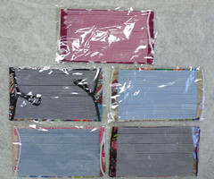 5 FACE MASK NEW SEAL UNUSED FABRIC WASHABLE NON-MEDICAL MULTICOLOR WITH EAR LOOP
