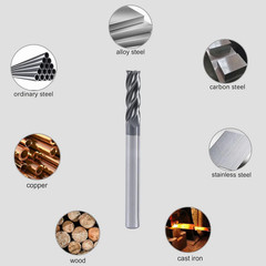 5 PCS – 1/8″ 4 FLUTE CARBIDE END MILL – TiALN COATED – U.S HRC55