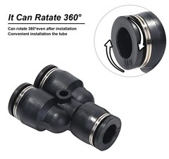 Air Line Union Push To Connect Air Fittings Y-Spliter For 3/8″ OD Pneumatic 5Pcs