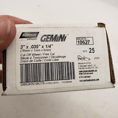 NORTON 66243510627 CutOff Wheel,GeminiFreeCut,3″x.035″x1/4″ 5A921, Box Of 25