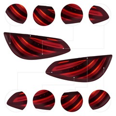 Left Right Rear Brake Lamps for S-Class W222 2013-2020 LED Red Housing Pair