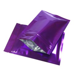 Multi-Size Both Sided Glossy Purple Foil Mylar Flat Zip lock Bag Wholesale P08