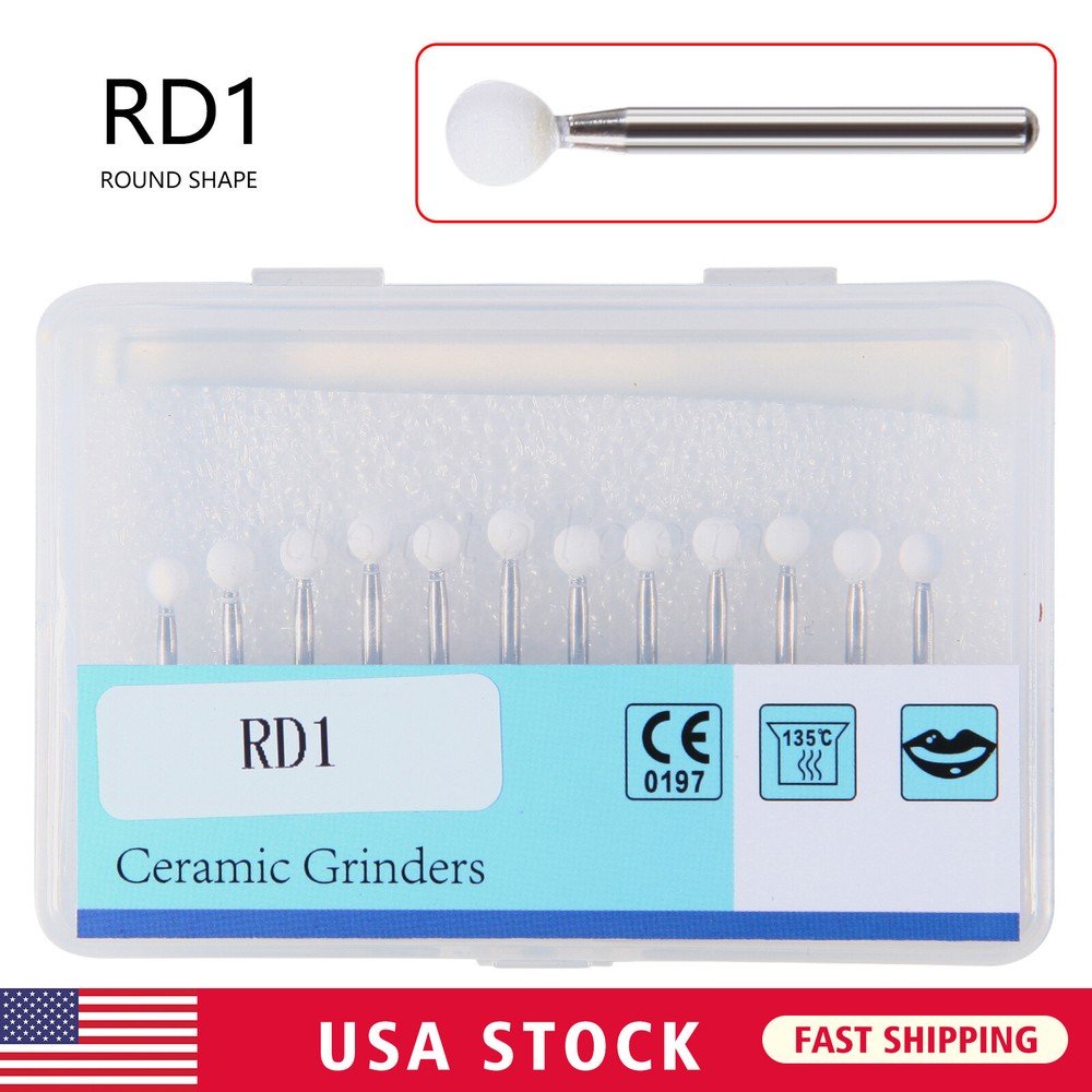 12 pcs Dental Polishing White Stone Polisher Bur FG Coarse/Fine For Finishing