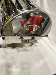 Choice Deluxe 8 Qt. Full Size Chrome Accent Roll Top Chafer.